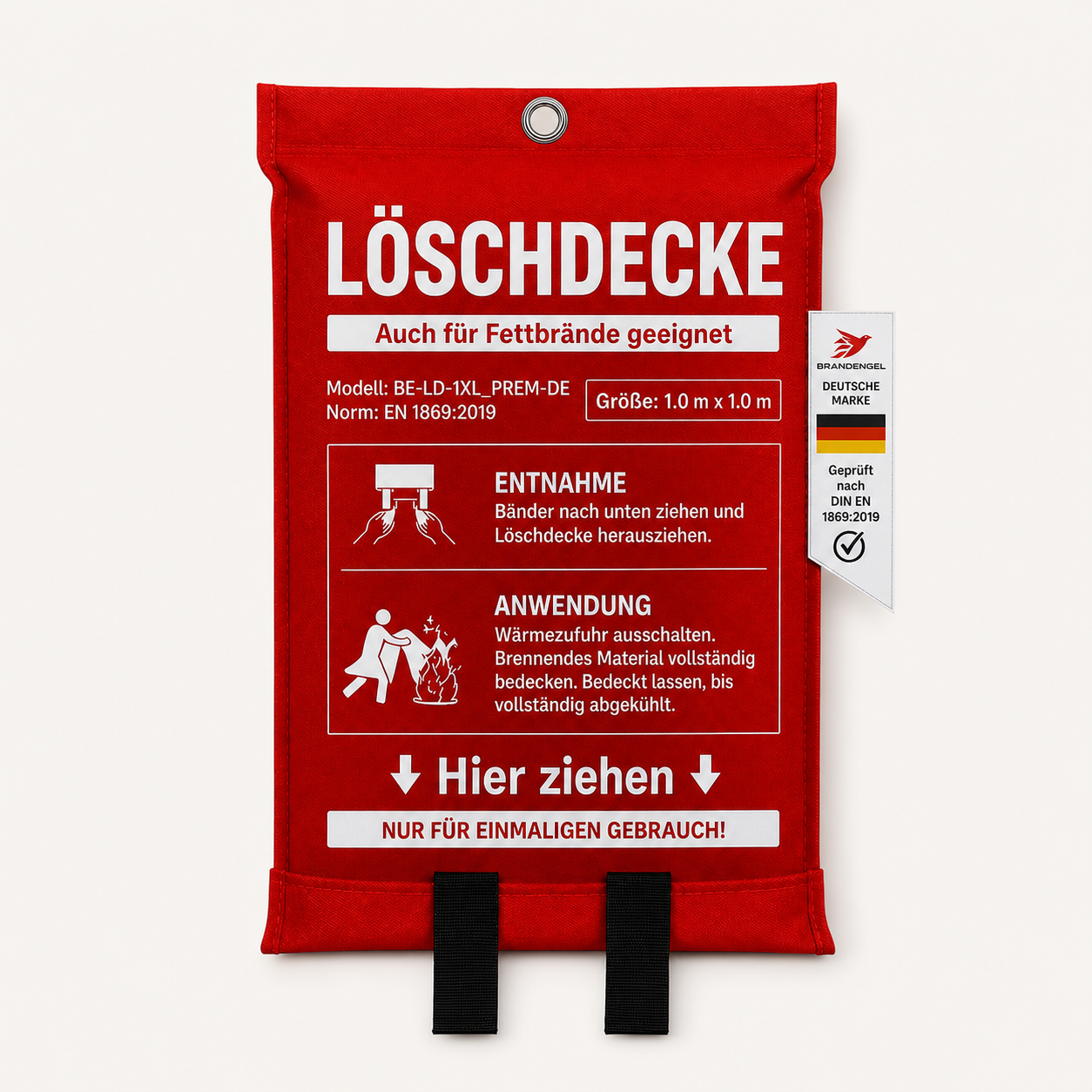 Brandengel Löschdecke 1 x 1 m auch für Fettbrand geeignet